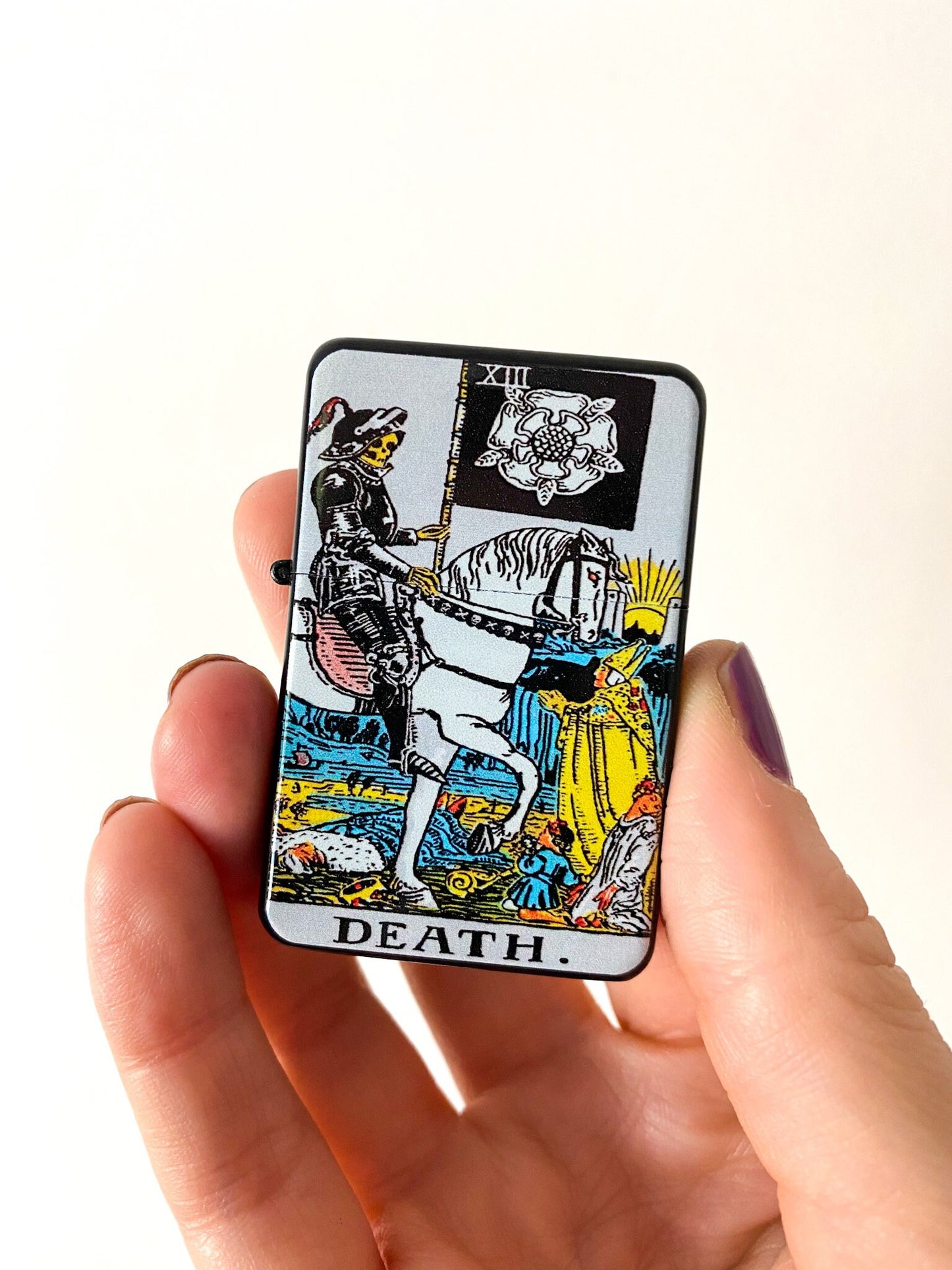 Death Tarot Card Windproof Flip Top Lighter - Flora and Nirvana