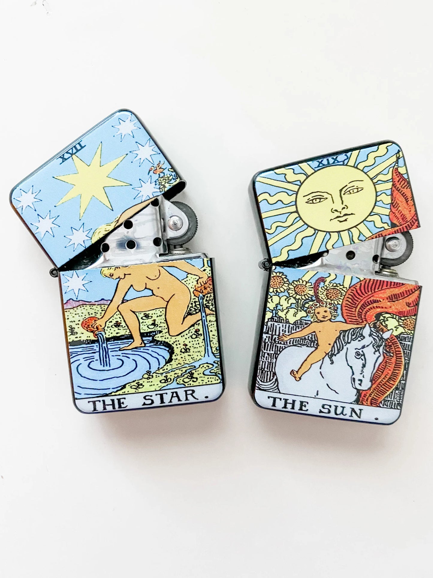 The Star Tarot Card Windproof Flip Top Lighter - Flora and Nirvana